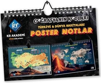 Kr Akademi Coğrafyanın Kodları Türkiye ve Dünya Duvar Haritaları Poster Notlar