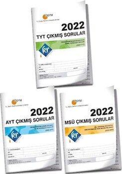 KR Akademi Yayınları 2022 TYT AYT MSÜ Tıpkı Basım Çıkmış Sorular 3 lü Set