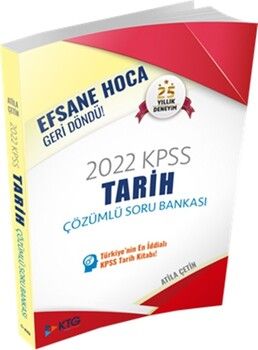 KTG Yayınları 2022 KPSS Tarih Soru Bankası Çözümlü