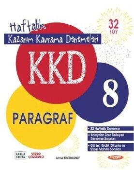 Kurmay ELT 8. Sınıf Paragraf KKD Haftalık Kazanım Kavrama Denemeleri