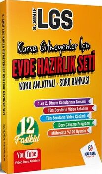 Kurul Yayıncılık 8. Sınıf LGS Kursa Gitmeyenler İçin Evde Hazırlık Seti Konu Anlatımlı Soru Bankası