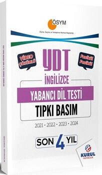 Kurul Yayıncılık YDT İngilizce Son 4 Yıl Tıpkı Basım Çıkmış Sorular ve Video Çözümleri