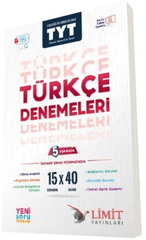 Limit Yayınları TYT Türkçe 15 X 40 5 Aşamada Yeni Soru Tarzları ile Denemeleri