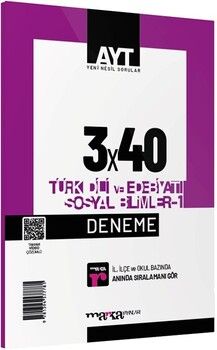 Marka Yayınları 2024 AYT Türk Dili ve Edebiyatı Sosyal Bilimler 1 3 x 40 Deneme