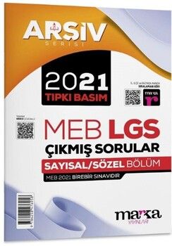 Marka Yayınları 8. Sınıf Arşiv Serisi LGS 2021 Çıkmış Sorular Çözümlü Tıpkı Basım