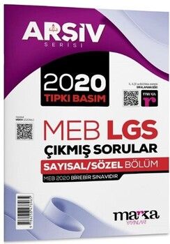 Marka Yayınları 8. Sınıf Arşiv Serisi LGS 2020 Çıkmış Sorular Çözümlü Tıpkı Basım