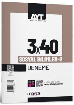 Marka Yayınları  AYT Sosyal Bilimler 2 3x40 Tamamı Video Çözümlü Deneme