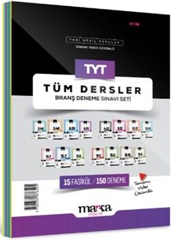 Marka Yayınları TYT Tüm Dersler Branş Deneme Sınavı Seti 15 Fasikül 150 Deneme