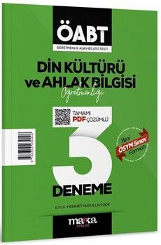 Marka Yayınları  ÖABT Din Kültürü ve Ahlak Bilgisi Öğretmenliği Tamamı Çözümlü 3 Deneme