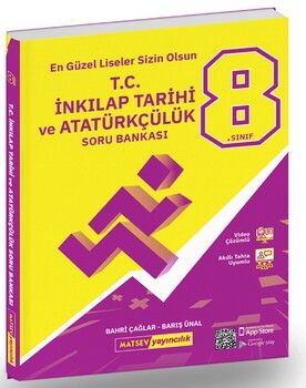 Matsev Yayıncılık 8. Sınıf T.C. İnkılap Tarihi ve Atatürkçülük Soru Bankası