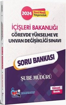  Memur Sınav 2024 GYS İçişleri Bakanlığı ve Unvan Değişikliği Şube Müdürü Soru Bankası