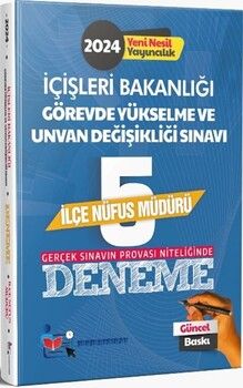  Memur Sınav 2024 GYS İçişleri Bakanlığı ve Unvan Değişikliği İlçe Nüfus Müdürü 5 Deneme