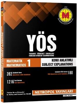 Metropol Yayınları YÖS Matematik 1 Örnek Çözümlü Konu Anlatımlı