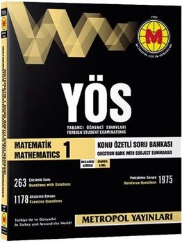 Metropol Yayınları YÖS Matematik 1 Konu Anlatımlı Soru Bankası Başlangıç Seviye