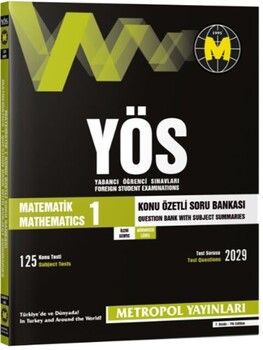 Metropol Yayınları TR YÖS Matematik Konu Özetli Soru Bankası İleri Seviye