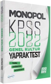 Monopol Yayınları 2022 KPSS Tarih Coğrafya Vatandaşlık Yaprak Test