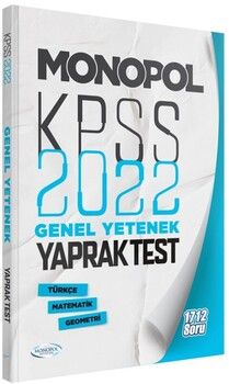 Monopol Yayınları 2022 KPSS Türkçe Matematik Geometri Yaprak Test