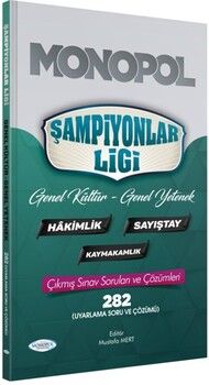 Monopol Yayınları Hakimlik Kaymakamlık Sayıştay Şampiyonlar Ligi Genel Yetenek Genel Kültür Çıkmış Sorular Çözümlü