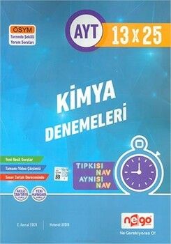 Nego Yayınları AYT Kimya Tamamı Video Çözümlü 13x25 Branş Deneme
