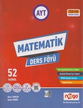 Nego Yayınları AYT Matematik 1. Kitap Ders Föyü