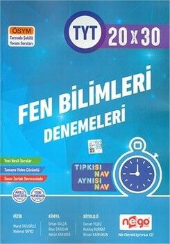 Nego Yayınları TYT Fen Bilimleri Video Çözümlü 20x30 Branş Denemeleri