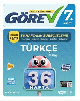 Nitelik Yayınları 7. Sınıf Görev Türkçe 36 Haftalık Süreç İzleme Kitabı