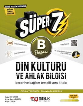 Nitelik Yayınları 7. Sınıf Din Kültürü ve Ahlak Bilgisi B Beceri ve Bağlam Temelli Soru Kitabı