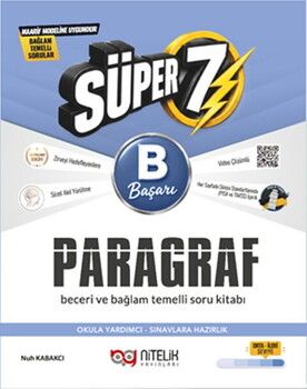 Nitelik Yayınları 7. Sınıf Paragraf B Süper Beceri ve Bağlam Temelli Soru Kitabı