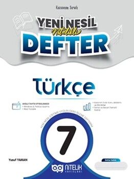 Nitelik Yayınları 7. Sınıf Türkçe Yeni Nesil Defter