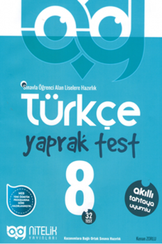  Nitelik Yayınları 8. Sınıf Türkçe Yaprak Test