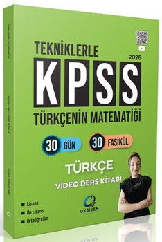 Oksijen Yayınları 2026 KPSS Türkçenin Matematiği Türkçe Video Ders Kitabı