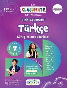 Okyanus Yayınları 7. Sınıf Türkçe Classmate 36 Hafta Denemeleri Süreç İzleme Fasikülleri