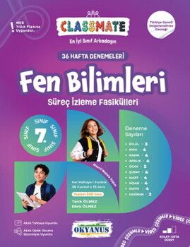 Okyanus Yayınları 7. Sınıf Fen Bilimleri Classmate 36 Hafta Denemeleri Süreç İzleme Fasikülleri