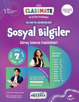 Okyanus Yayınları 7. Sınıf Sosyal Bilgiler Classmate 36 Hafta Denemeleri Süreç İzleme Fasikülleri