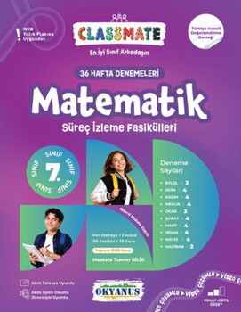 Okyanus Yayınları 7. Sınıf Matematik Classmate 36 Hafta Denemeleri Süreç İzleme Fasikülleri