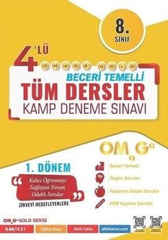 Omage Yayınları 8. Sınıf Tüm Dersler 1. Dönem Gold 4 lü Kamp Denemesi