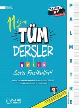 Palme Yayınları 11. Sınıf Sayısal Tüm Dersler Palmetre Aylık Çalışma Soru Fasikülleri