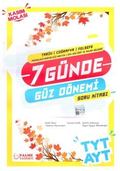 Palme Yayınları TYT AYT Tarih Coğrafya Felsefe 7 Günde Güz Dönemi Soru Kitabı