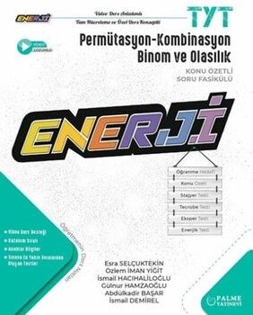 Palme Yayınları TYT Permütasyon Kombinasyon Binom ve Olasılık Enerji Konu Özetli Soru Fasikülü