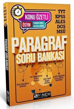 Panem Yayınları TYT KPSS ALES DGS MSÜ Paragraf Soru Bankası