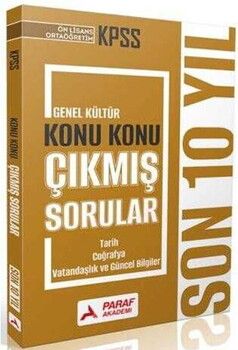 Paraf 2026 KPSS Lise Ortaöğretim Ön Lisans Tarih Coğrafya Vatandaşlık ve Güncel Bilgiler Son 10 Yıl Konu Konu Çıkmış S