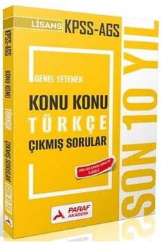 Paraf Akademi 2026 KPSS MEB AGS Lisans Türkçe Son 10 Yıl Konu Konu Çıkmış Sorular