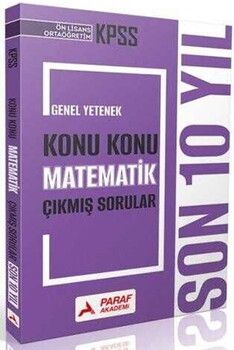 Paraf Yayınları 2026 KPSS Lise Ortaöğretim Ön Lisans Matematik Son 10 Yıl Konu Konu Çıkmış Sorular