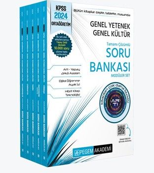 Pegem 2024 KPSS Genel Yetenek Genel Kültür Ortaöğretim Tamamı Çözümlü Soru Bankası Modüler Set