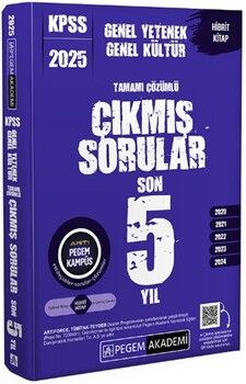 Pegem Akademi 2025 KPSS Genel Yetenek Genel Kültür Tamamı Çözümlü Çıkmış Sorular Son 5 Yıl
