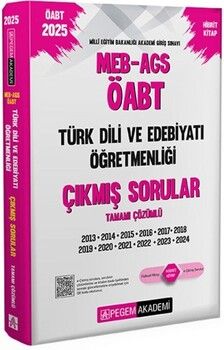 Pegem Akademi 2025 MEB AGS ÖABT Türk Dili ve Edebiyatı Öğretmenliği Çıkmış Sorular