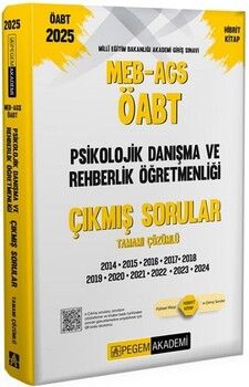 Pegem Akademi 2025 MEB AGS ÖABT Psikolojik Danışma ve Rehberlik Öğretmenliği Çıkmış Sorular