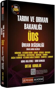 Pegem Akademi 2026 ÜDS Tarım ve Orman Bakanlığı Ünvan Değişikliği Sınavlarına Hazırlık Ortak Konular Konu Anlatımlı Soru Bankası