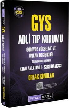 Pegem Akademi 2026 GYS Adli Tıp Kurumu Ünvan Değişikliği Sınavlarına Hazırlık Ortak Konular Konu Anlatımlı Soru Bankası