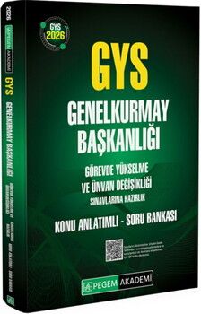 Pegem Akademi 2026 GYS Genelkurmay Başkanlığı Görevde Yükselme Konu Anlatımlı Soru Bankası